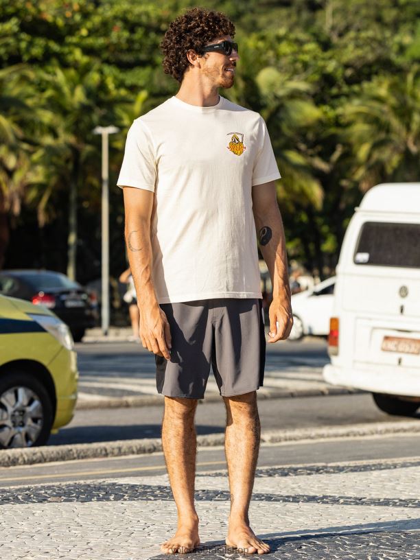 br Volcom unissex ar livre camiseta manga curta reapin off white 88NNJ749