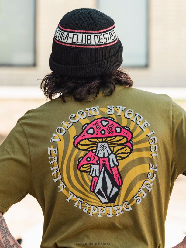 br Volcom unissex ar livre fazenda para fios camiseta manga curta psychike Moinho Velho 88NNJ743