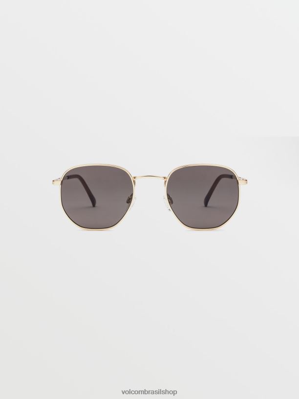 br Volcom unissex ar livre óculos de sol acontecendo ouro brilhante/cinza 88NNJ489