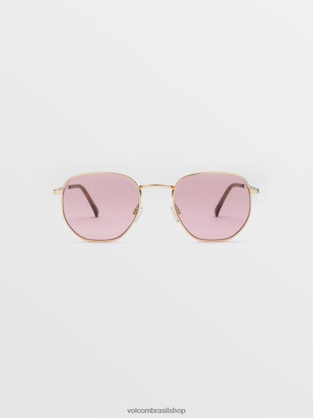 br Volcom unissex ar livre óculos de sol acontecendo ouro brilhante/rosa 88NNJ574