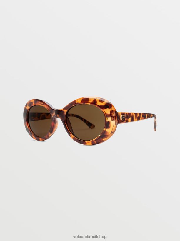 br Volcom unissex ar livre óculos de sol chapados delito brilhante/bronze 88NNJ545
