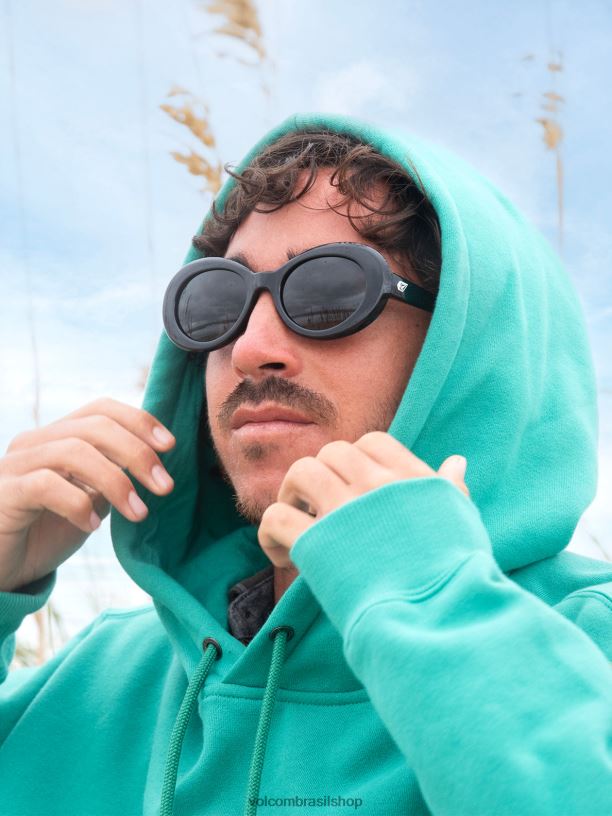 br Volcom unissex ar livre óculos de sol chapados preto brilhante/cinza 88NNJ547