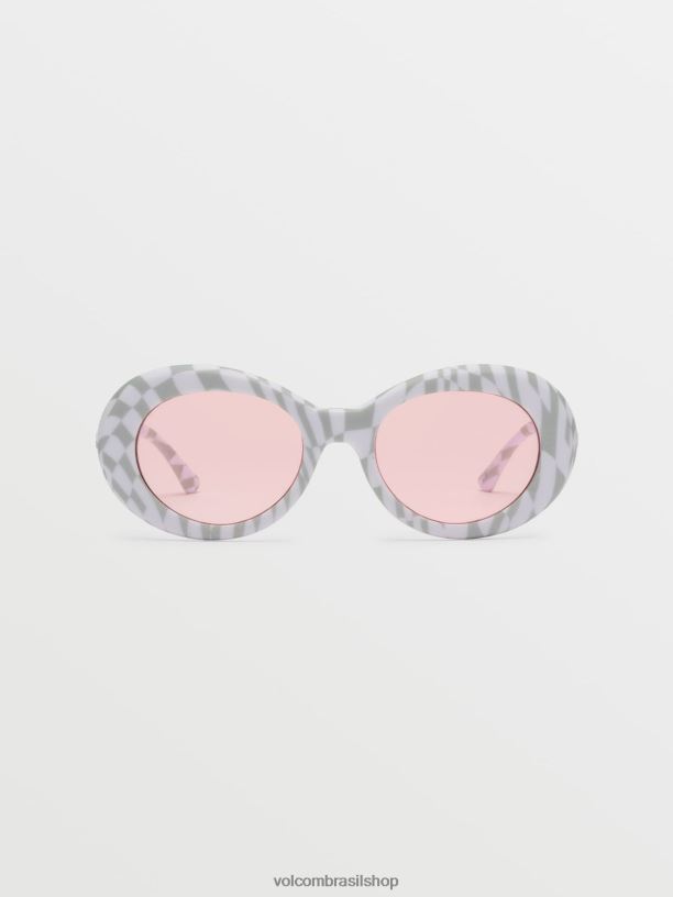 br Volcom unissex ar livre óculos de sol chapados verifique ela/rosa 88NNJ522