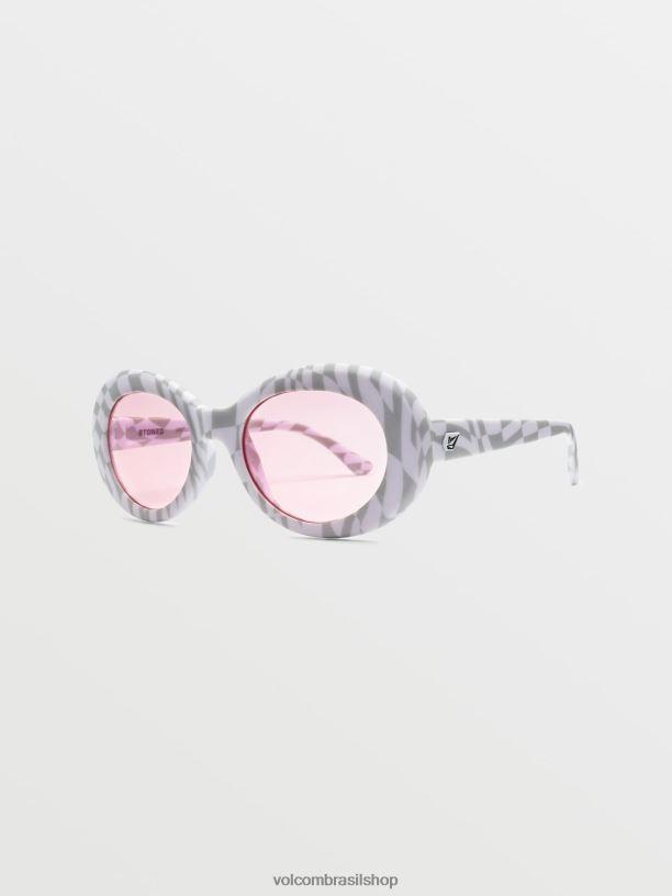 br Volcom unissex ar livre óculos de sol chapados verifique ela/rosa 88NNJ522
