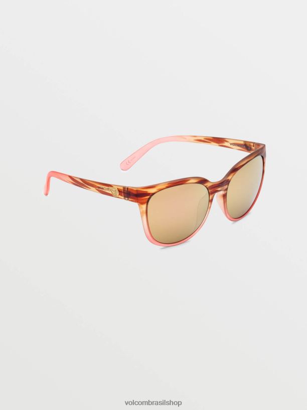 br Volcom unissex ar livre óculos de sol de jardim gloss punk tort/bronze champagne chrome 88NNJ552