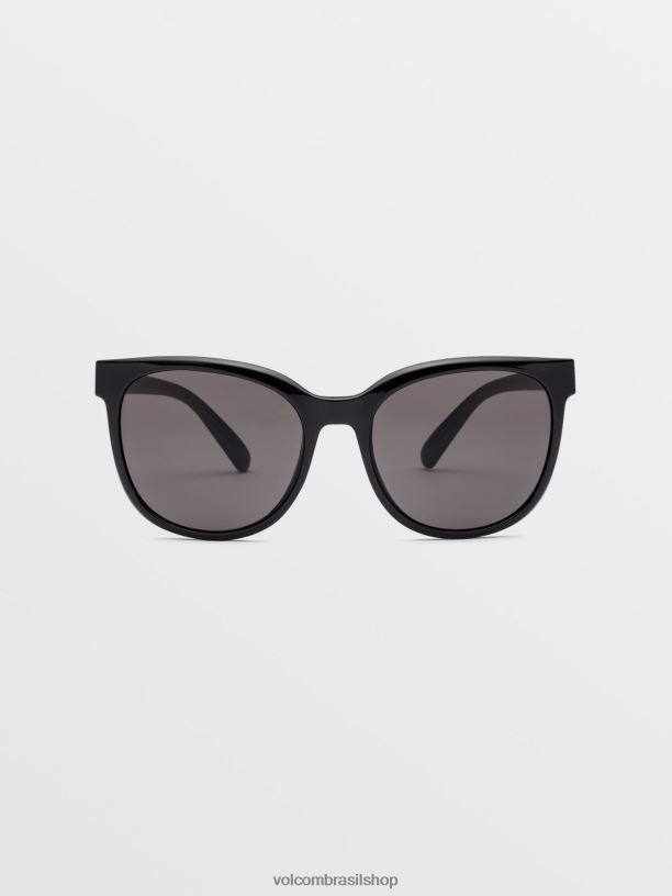 br Volcom unissex ar livre óculos de sol de jardim preto brilhante/cinza 88NNJ486