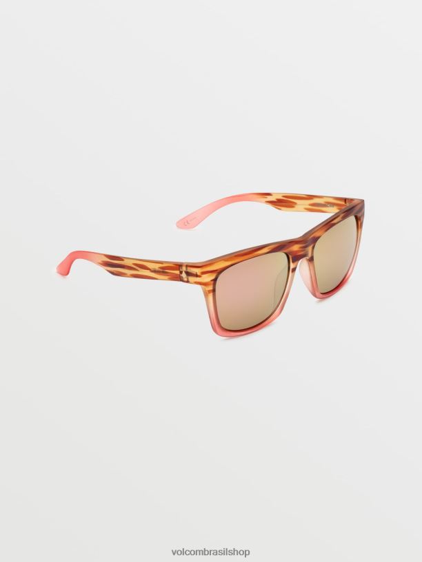br Volcom unissex ar livre óculos de sol de joia delito punk fosco/bronze champanhe cromo 88NNJ554