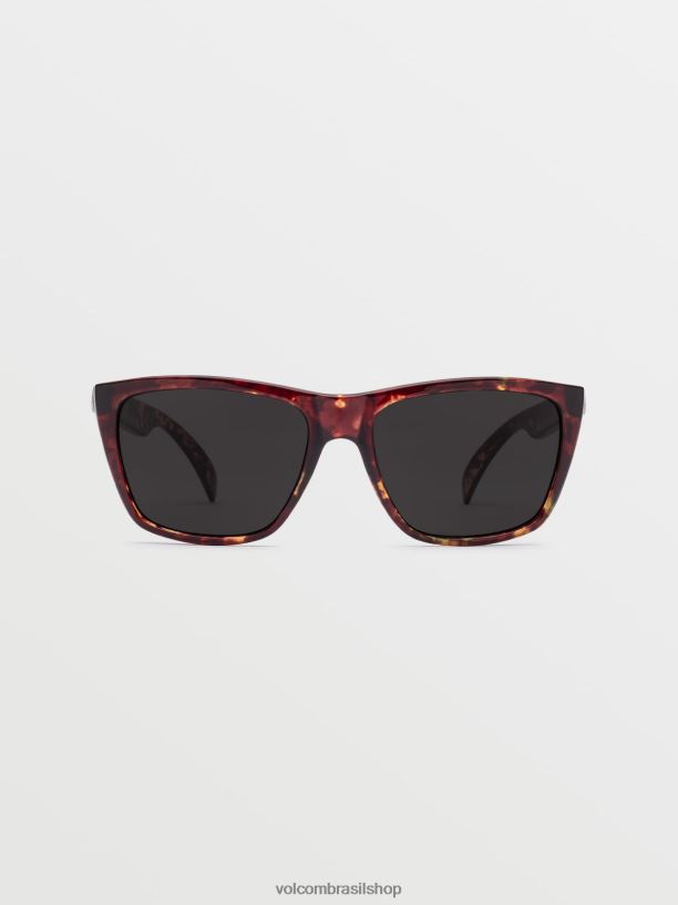 br Volcom unissex ar livre óculos de sol de plasma delito de grama do mar brilhante/cinza 88NNJ561