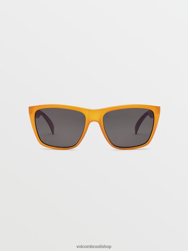 br Volcom unissex ar livre óculos de sol de plasma mel fosco/cinza polar 88NNJ490