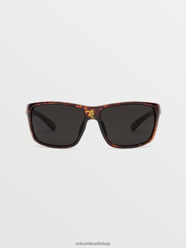 br Volcom unissex ar livre óculos de sol de rolo delito de grama do mar brilhante/cinza 88NNJ559