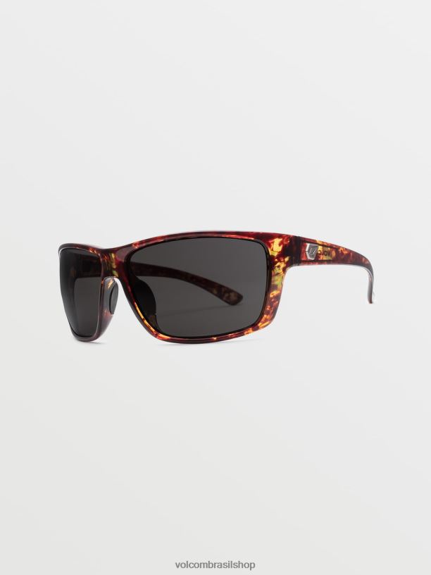 br Volcom unissex ar livre óculos de sol de rolo delito de grama do mar brilhante/cinza 88NNJ559