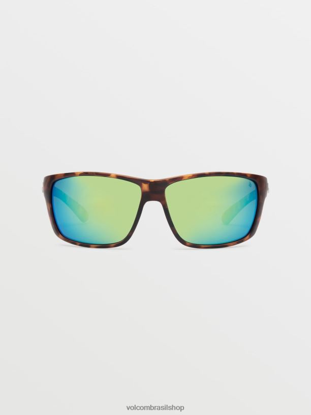 br Volcom unissex ar livre óculos de sol de rolo delito fosco/verde polar 88NNJ536