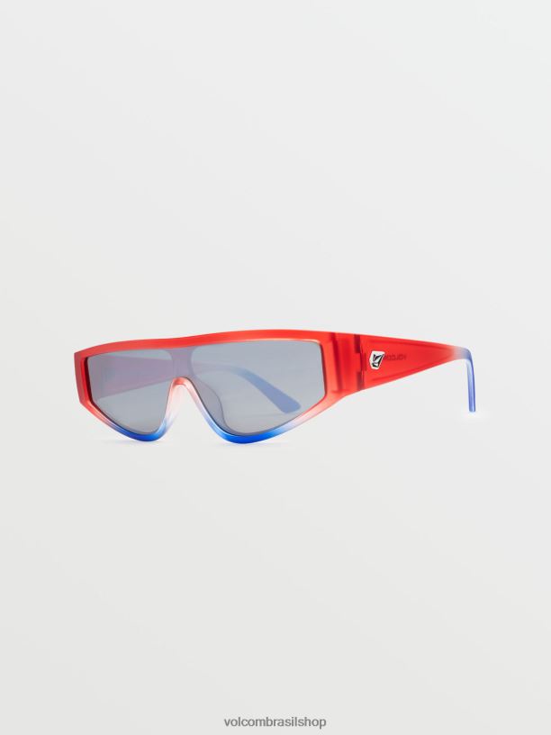 br Volcom unissex ar livre óculos de sol de vinil estrelas e listras/espelho de prata 88NNJ457