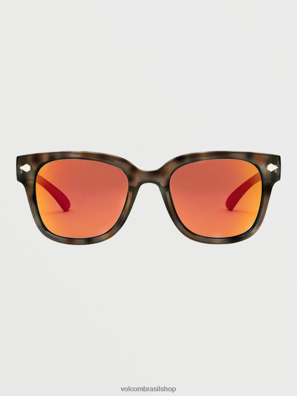 br Volcom unissex ar livre óculos de sol freestyle brilho delito/espelho de calor 88NNJ571