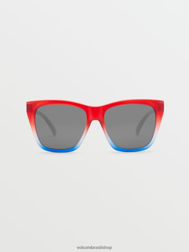 br Volcom unissex ar livre óculos de sol looky lou estrelas e listras/espelho de prata 88NNJ451