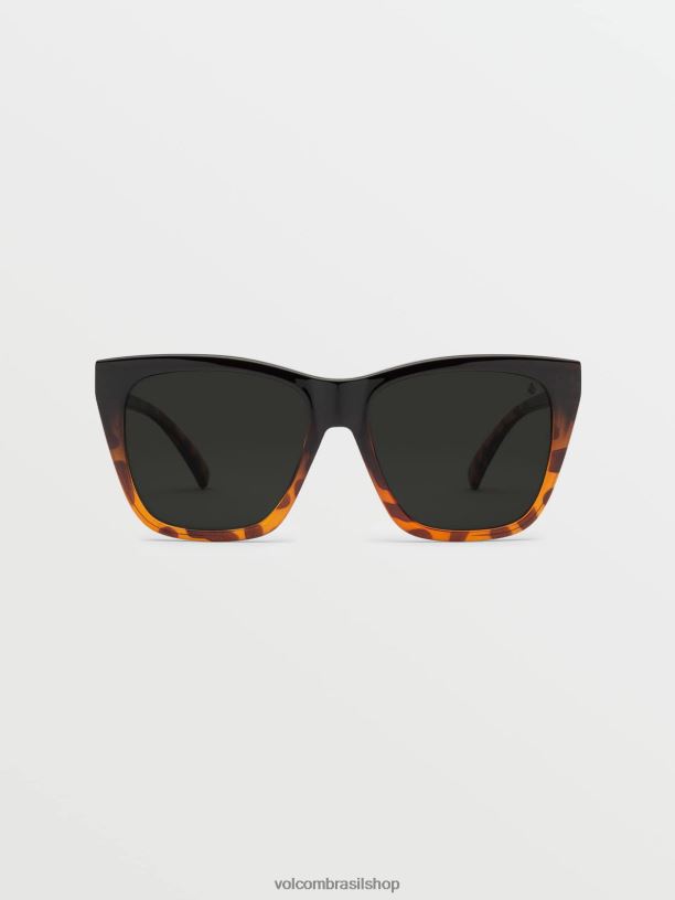 br Volcom unissex ar livre óculos de sol looky lou gloss darkside/cinza polar 88NNJ475