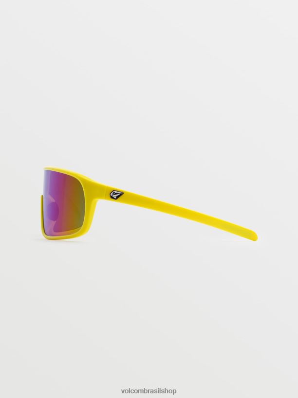 br Volcom unissex ar livre óculos de sol machistas espelho amarelo aqua/arco-íris brilhante 88NNJ501