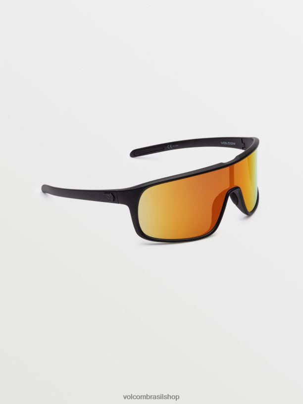 br Volcom unissex ar livre óculos de sol machistas preto fosco/cromado vermelho acinzentado 88NNJ447