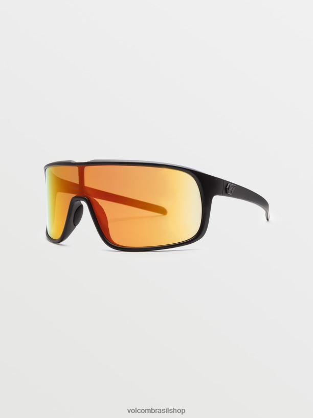 br Volcom unissex ar livre óculos de sol machistas preto fosco/cromado vermelho acinzentado 88NNJ447