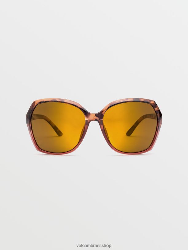 br Volcom unissex ar livre óculos de sol psíquicos gloss tort rosa/ouro espelho polar 88NNJ487