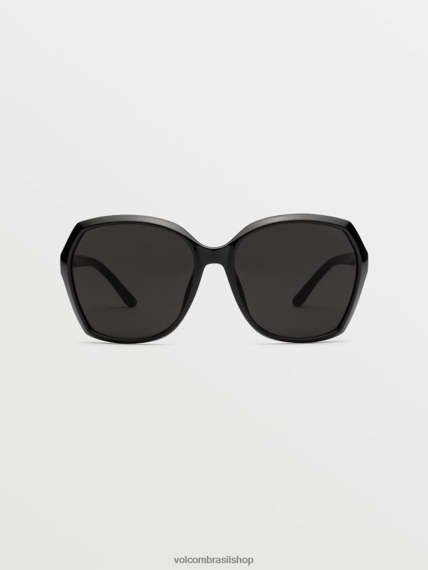 br Volcom unissex ar livre óculos de sol psíquicos preto brilhante/cinza 88NNJ557
