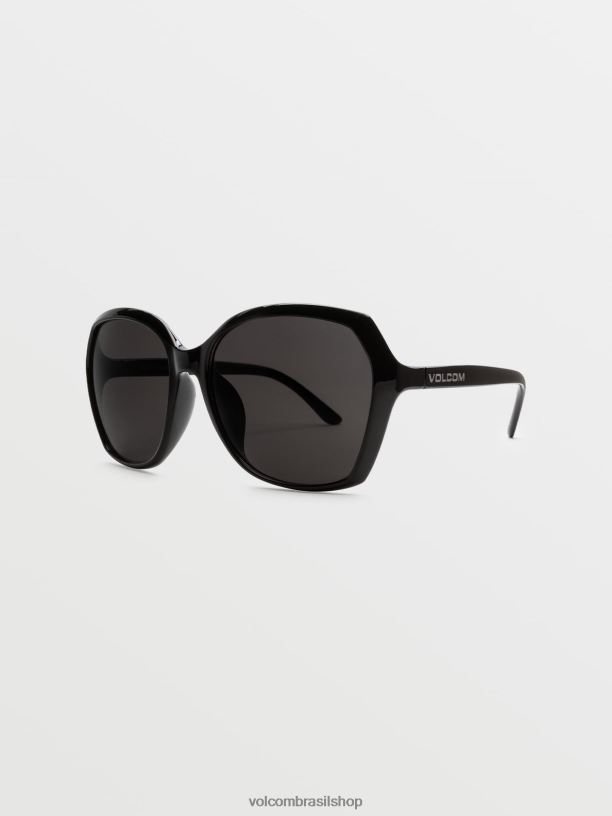br Volcom unissex ar livre óculos de sol psíquicos preto brilhante/cinza 88NNJ557