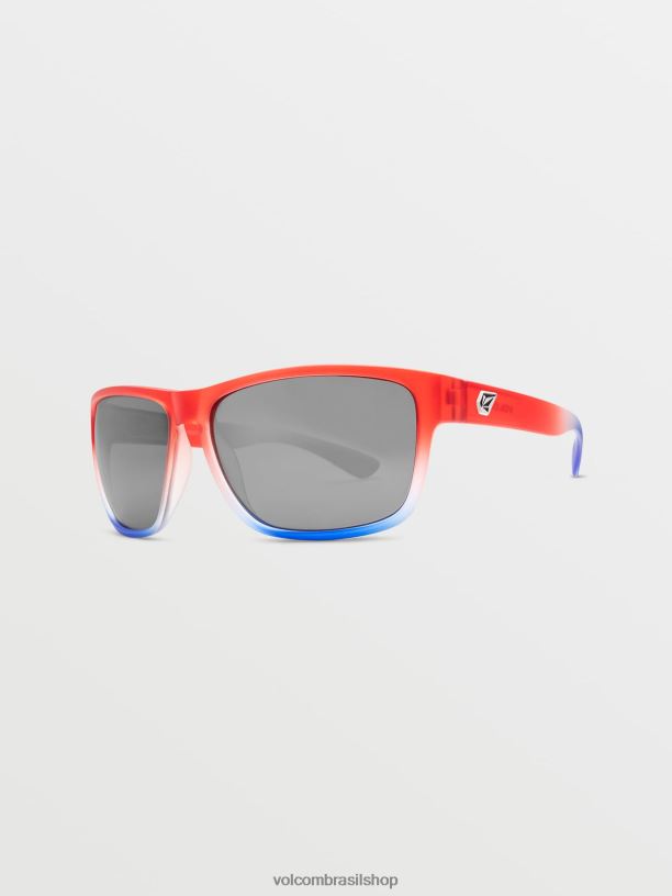 br Volcom unissex ar livre óculos de sol sem graça estrelas e listras/espelho de prata 88NNJ461