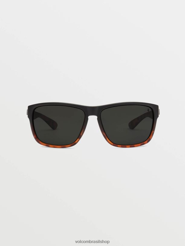 br Volcom unissex ar livre óculos de sol sem graça lado escuro fosco/cinza polar 88NNJ566