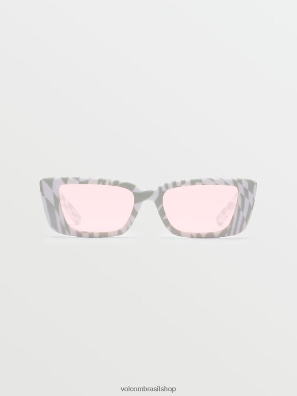 br Volcom unissex ar livre óculos de sol terra estranha verifique ela/rosa 88NNJ510