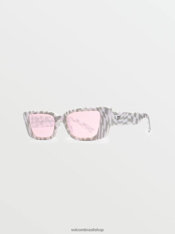 br Volcom unissex ar livre óculos de sol terra estranha verifique ela/rosa 88NNJ510