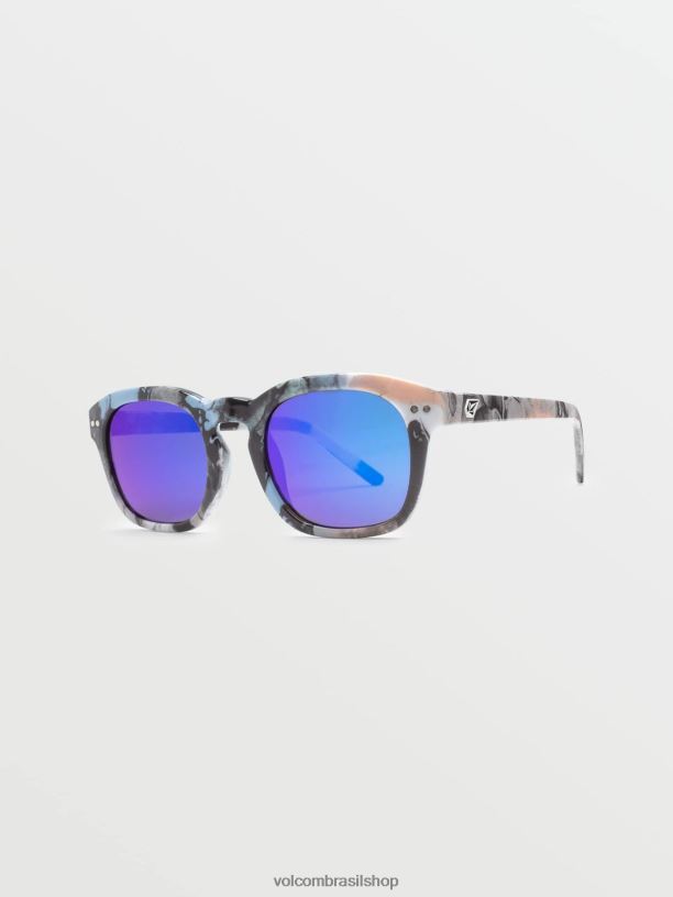 br Volcom unissex ar livre óculos de sol terrestre caveiras/espelho azul 88NNJ515