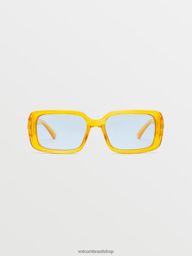 br Volcom unissex ar livre óculos de sol verdadeiros brilho mostarda/azul 88NNJ495