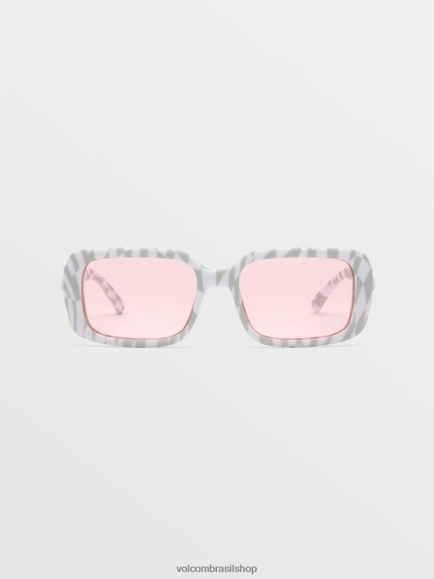 br Volcom unissex ar livre óculos de sol verdadeiros verifique ela/rosa 88NNJ518