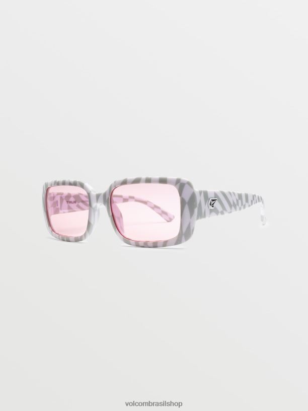 br Volcom unissex ar livre óculos de sol verdadeiros verifique ela/rosa 88NNJ518