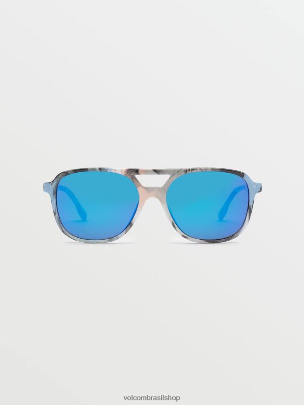 br Volcom unissex ar livre novos futuros óculos de sol caveiras/espelho azul 88NNJ513