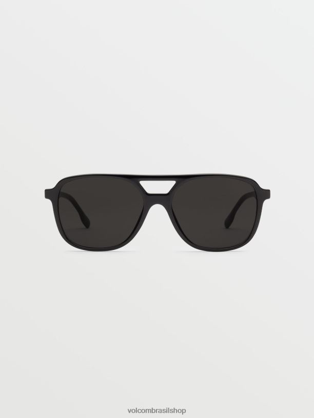 br Volcom unissex ar livre novos futuros óculos de sol preto brilhante/cinza 88NNJ476