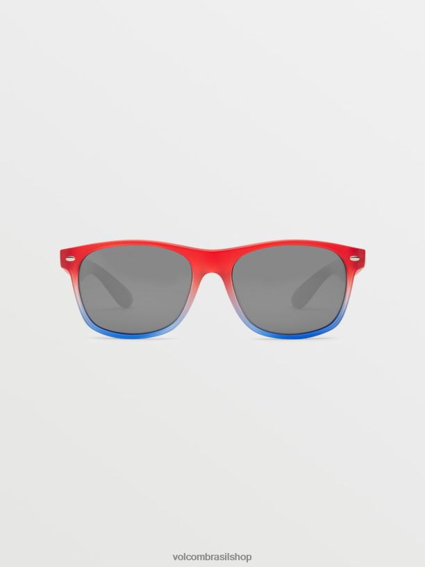 br Volcom unissex ar livre quarenta e seis óculos de sol estrelas e listras/espelho de prata 88NNJ524