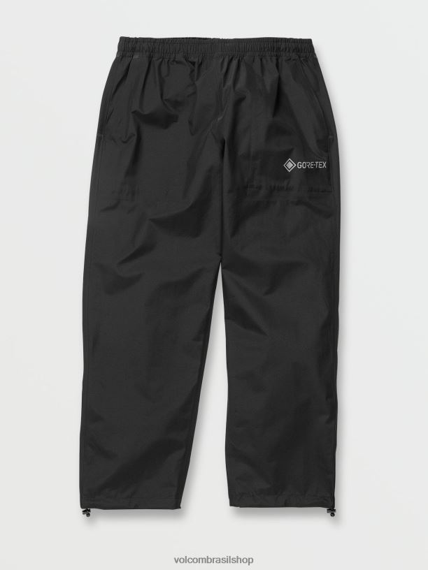 br Volcom unissex ar livre calça gore-tex com espaçamento externo preto 88NNJ760