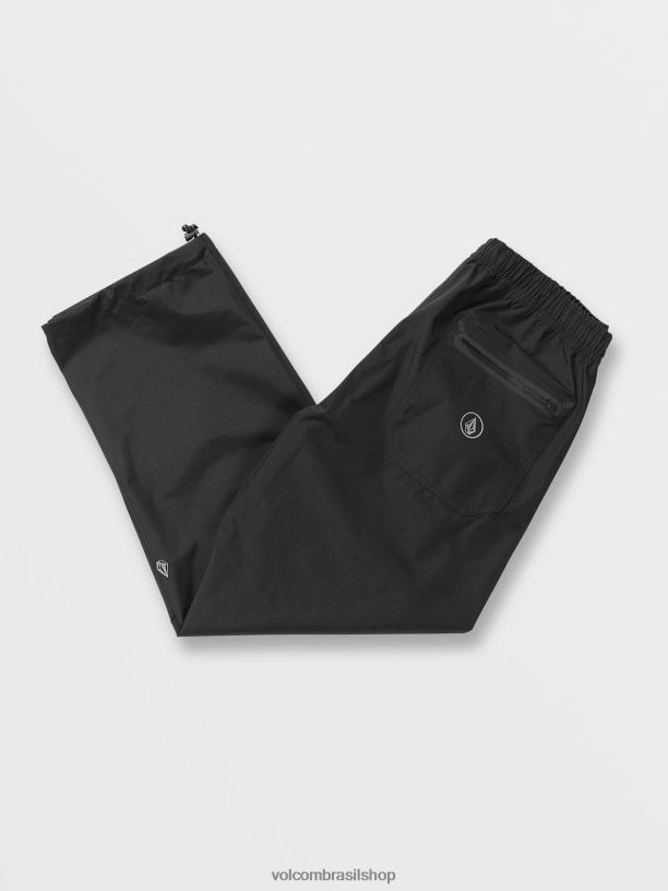 br Volcom unissex ar livre calça gore-tex com espaçamento externo preto 88NNJ760