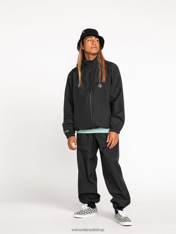br Volcom unissex ar livre calça gore-tex com espaçamento externo preto 88NNJ760