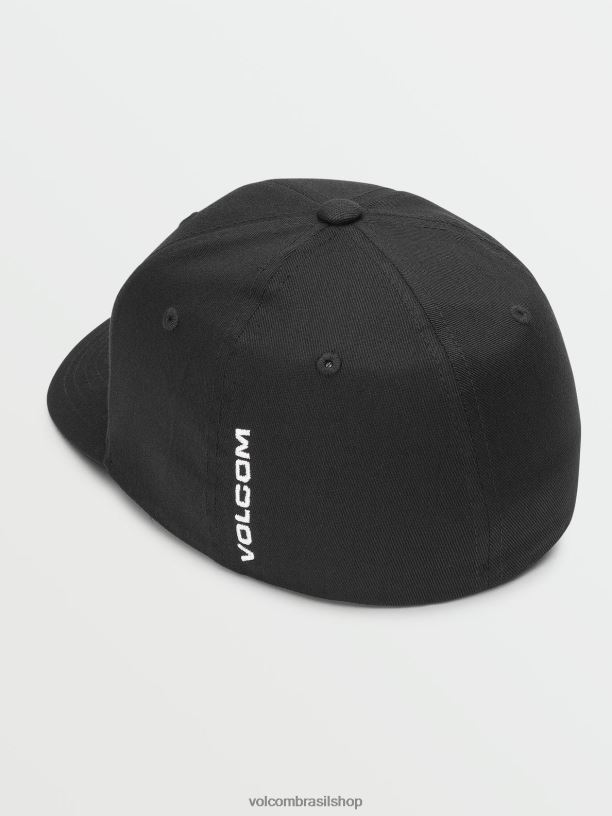 br Volcom unissex ar livre chapéu flexfit pedra cheia preto 88NNJ768