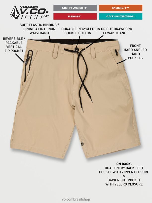 br Volcom unissex ar livre bermuda veeco transit amêndoa 88NNJ754