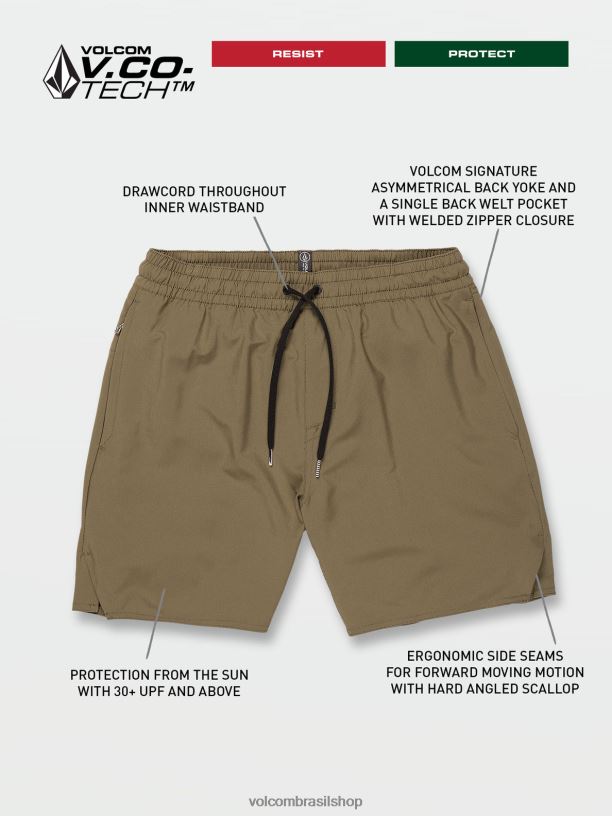 br Volcom unissex ar livre shorts ascendentes frickin musgo de inverno 88NNJ756