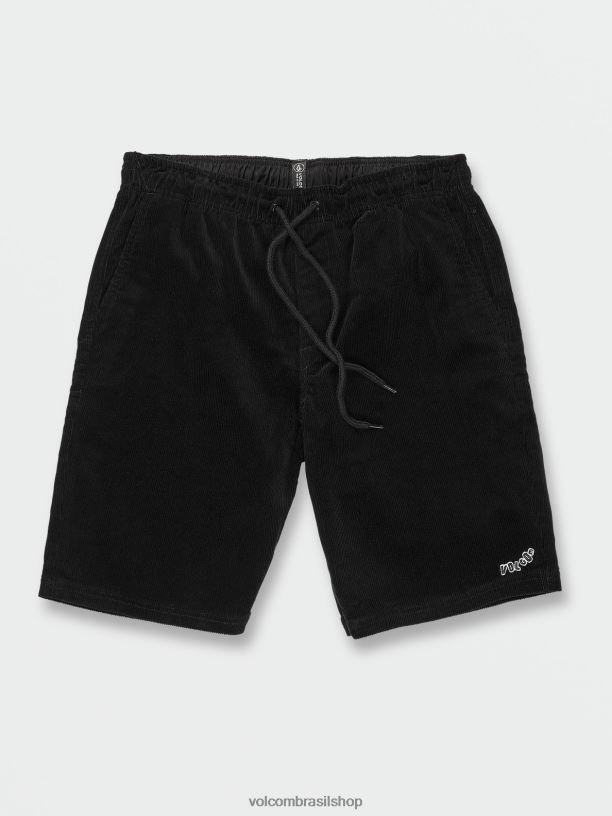 br Volcom unissex ar livre shorts de cintura elástica com espaçamento externo combinação preta 88NNJ751