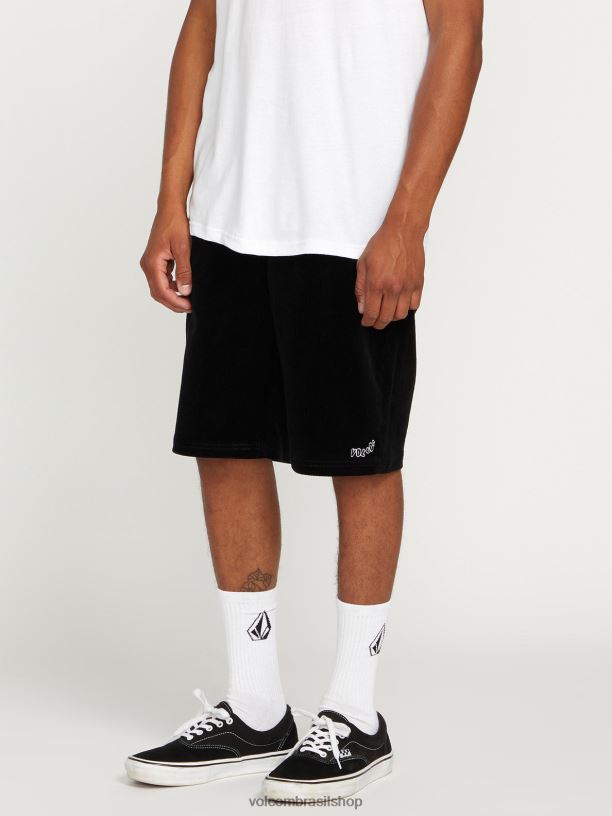 br Volcom unissex ar livre shorts de cintura elástica com espaçamento externo combinação preta 88NNJ751