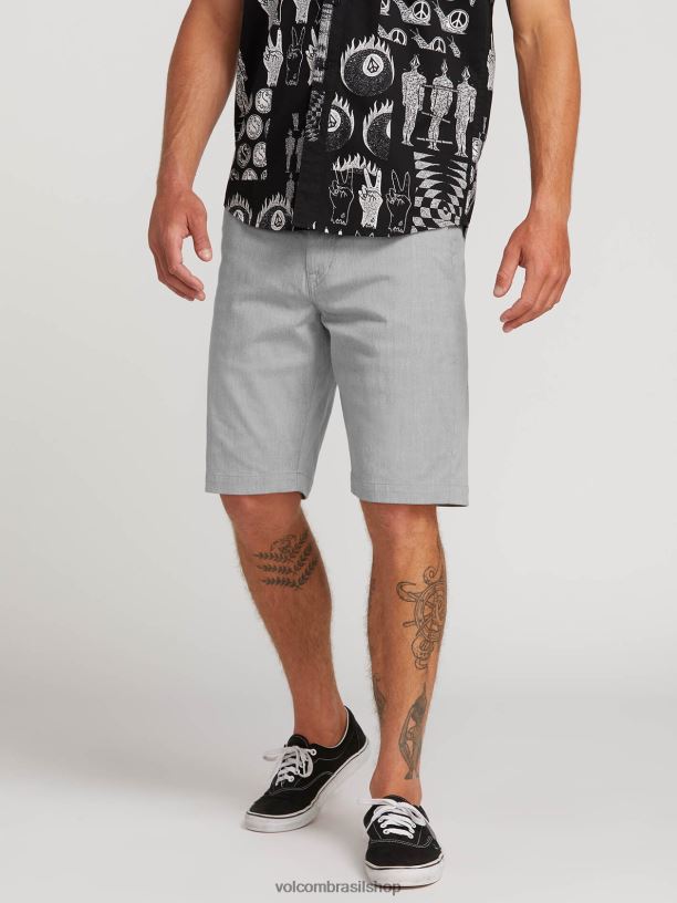 br Volcom unissex ar livre shorts elásticos modernos frickin cinza 88NNJ766
