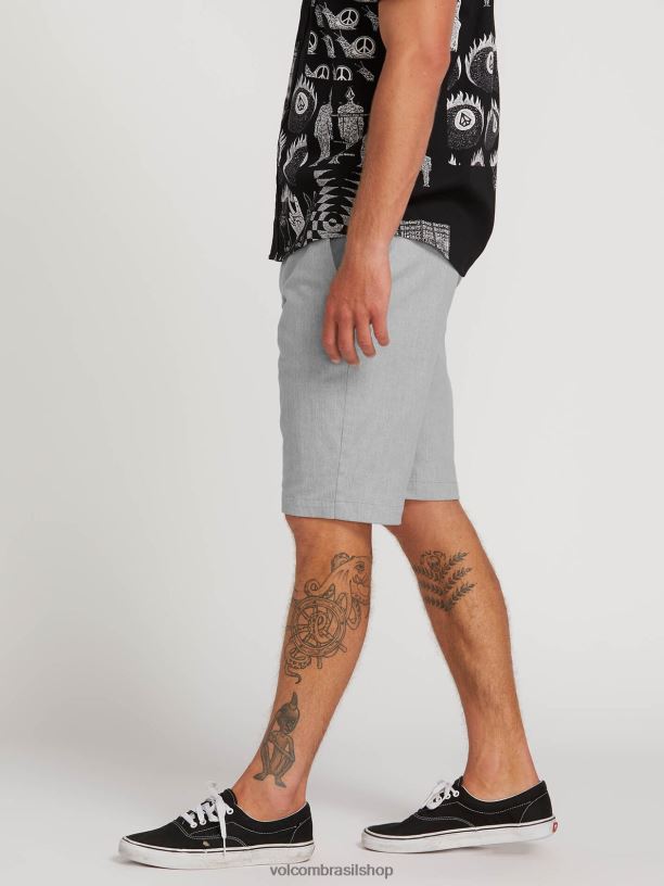 br Volcom unissex ar livre shorts elásticos modernos frickin cinza 88NNJ766