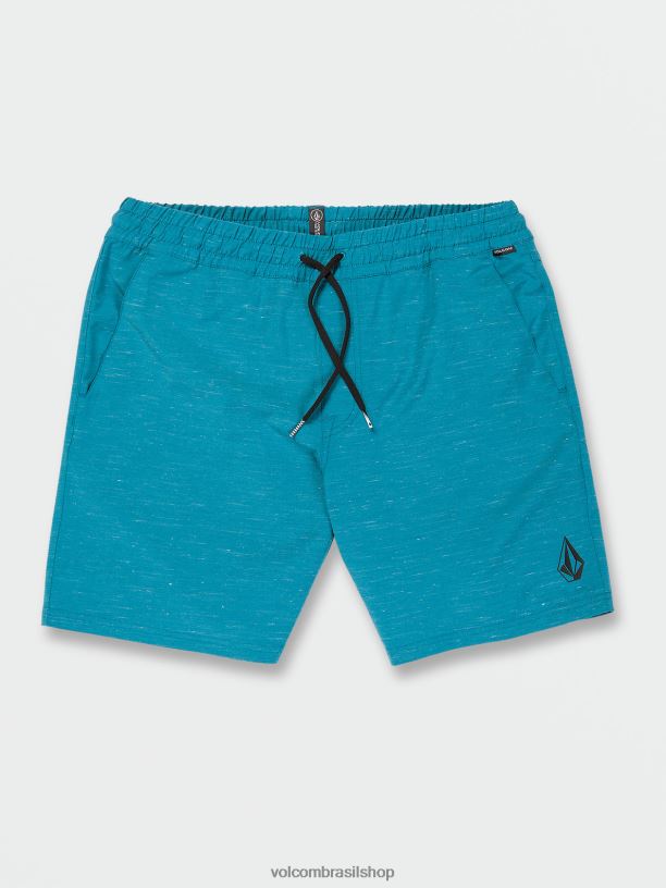 br Volcom unissex ar livre shorts híbridos destacados oceano verde-azulado 88NNJ746