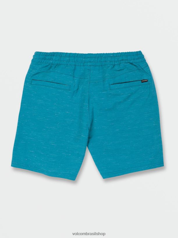 br Volcom unissex ar livre shorts híbridos destacados oceano verde-azulado 88NNJ746