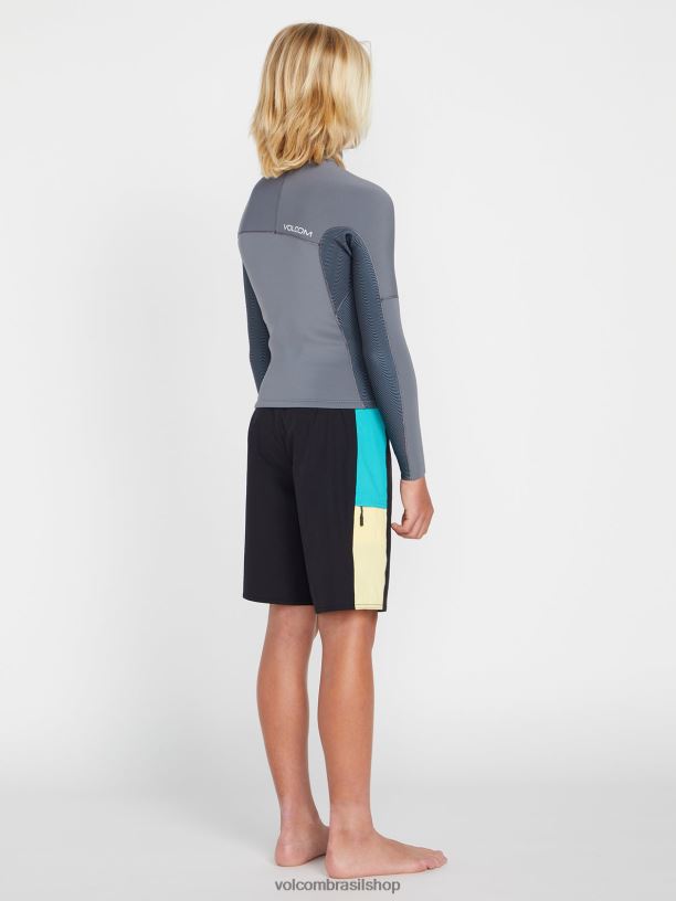 br Volcom crianças surfar Jaqueta de roupa de neoprene manga longa modulador 2mm carvão 88NNJ1363